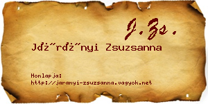 Járányi Zsuzsanna névjegykártya