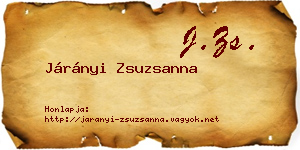 Járányi Zsuzsanna névjegykártya